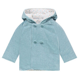 Veste en velours avec capuche en pointe et animal brodé 