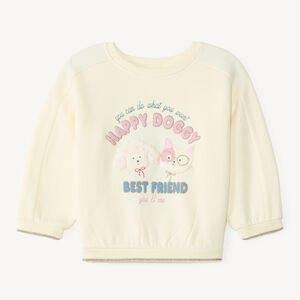 Sweat bébé fille oversize print chien et chat 