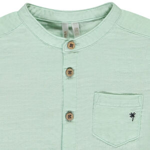 Chemise manches courtes uni à col mao pour bébé garçon 