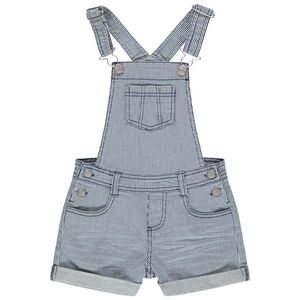 Salopette courte à fines rayures verticales 