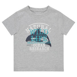 Tee-shirt manches courtes en jersey avec print fantaisie 