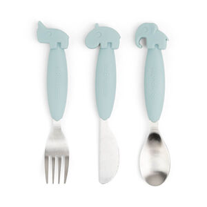 Lot de 3 couverts Easy Grip Deer Friends Bleu 