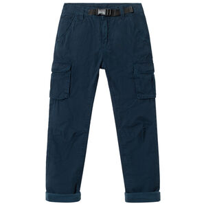 Pantalon cargo doublé jersey avec ceinture intégrée 