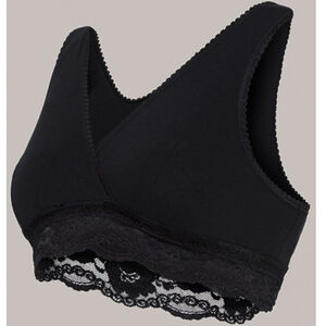 M - Brassière d'allaitement cache-coeur coton - Noir 
