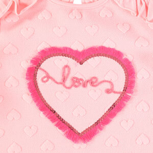 Sweat molleton avec coeur en jacquard et motif à sequins et franges 