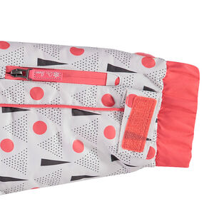 Combinaison de ski corail imprimée doublée micropolaire à capuche amovible 