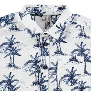 Chemise manches courtes avec palmiers printés all-over 