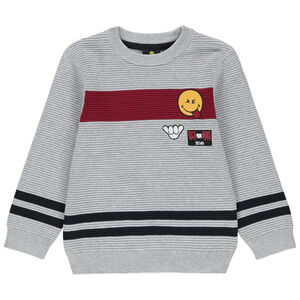 Pull en tricot ottoman avec badge Smiley brodé 