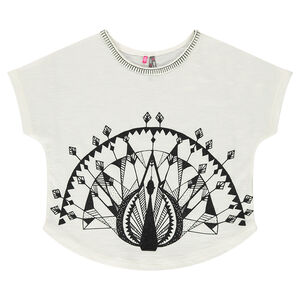 Tee-shirt manches courtes print façon origami 