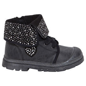 Baskets montantes à revers à strass du 28 au 35 