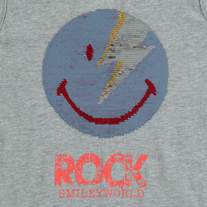 Junior - Débardeur en jersey chiné avec Smiley en sequins magiques 
