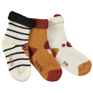 Lot de 3 paires de chaussettes motifs forêt pour bébé garçon 