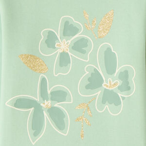 Sweat en molleton imprimé fantaisie pailleté fille 