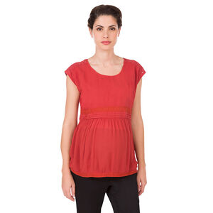 Top de grossesse manches courtes avec dentelle 