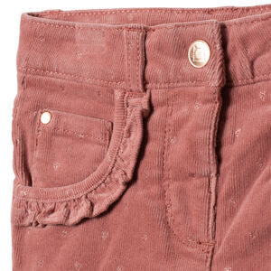 Pantalon en velours doublé polaire à imprimé graphique 