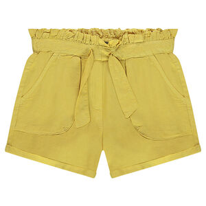 Junior - Short en Tencel twill avec liens de serrage 