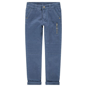 Pantalon surteint bleu clair avec poche zippée 