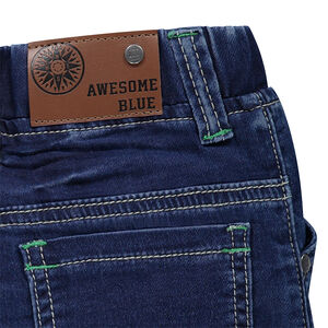 Bermuda en jeans effet used avec taille élastiquée 