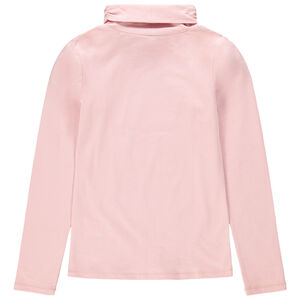 Sous-pull col roulé manches longues printé en coton bio pour enfant fille 