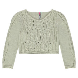 Pull court en tricot torsadé 