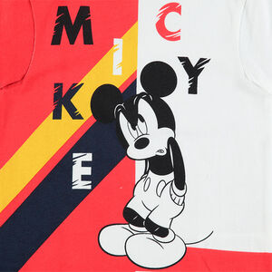 Ensemble Tee-shirt print Mickey Disney bicolore et bermuda uni 