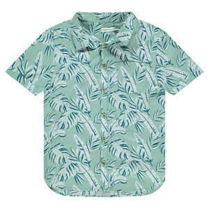Junior - Chemise manches courtes avec imprimé végétal all-over 