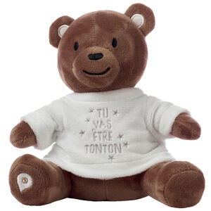 Habillage pour peluche à texte annonce tonton brodé 