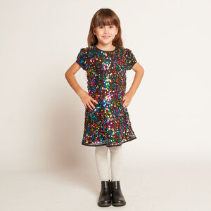 Robe de fête à sequins multicolores fille 