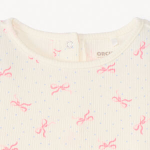T-shirt manches longues imprimé nœuds pour bébé fille 