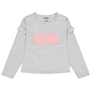 T-shirt manches longues en coton bio à inscription printée en foil 