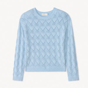 Pull oversize en tricot ajouré fantaisie fille 