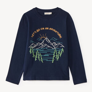 T-shirt manches longues broderie montagne garçon 
