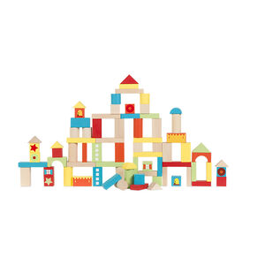 Blocs bois 100pc - Multicolore 