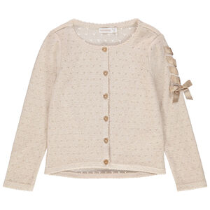 Gilet en maille ajourée avec ruban style corset  