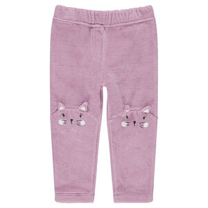 Pantalon en velours avec motif animal sur les genoux 