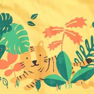 Ensemble avec t-shirt jaune print esprit jungle et bermuda à poche 