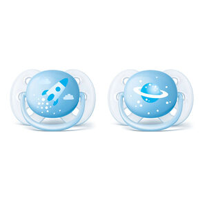Lot de 2 sucettes en silicone Ultra Soft - 0-6 mois 