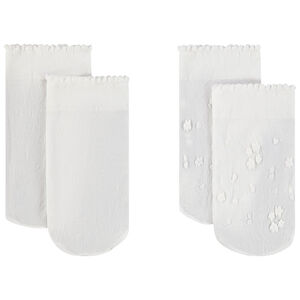Lot de 2 paires de chaussettes fines écrues fille 