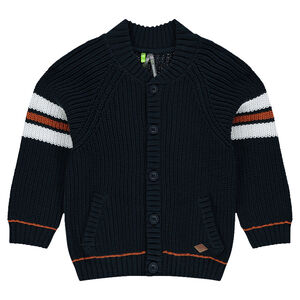 Gilet en tricot avec bandes contrastées 