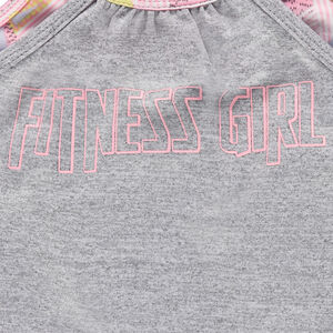 Crop top uni avec brassière intégrée imprimée all-over 