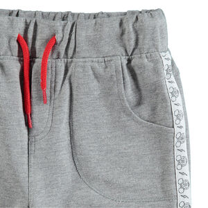 Bermuda en molleton chiné avec bandes print Mickey 