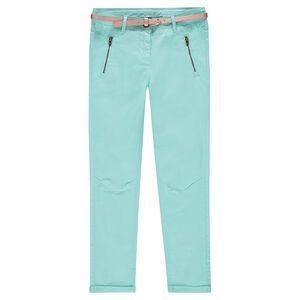 Junior - Pantalon 7/8ème en twill avec ceinture amovible 