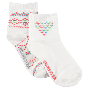 Lot de 2 paires de chaussettes courtes imprimées 