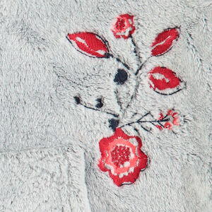 Jogging bi-matière avec veste en sherpa à capuche et fleurs brodées  