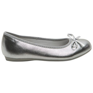 Ballerines argentées avec noeud 