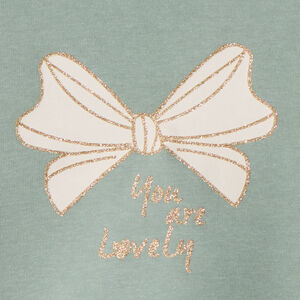 Sweat uni en molleton print love pour bébé fille 