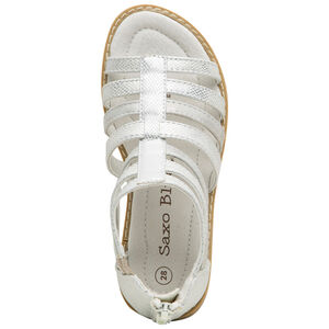 Nu-pieds argentés texturés à zip au dos 