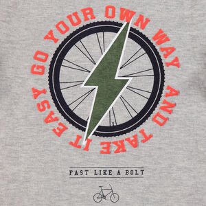 Tee-shirt manches longues chiné avec éclair printé 