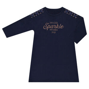 Junior - Robe manches longues en maille avec laçage fantaisie 