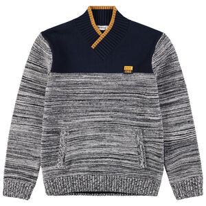Junior - Pull en tricot fantaisie avec badge en gomme 
